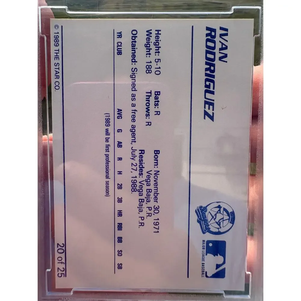 1989 Star Gastonia Rangers #20 Ivan Rodriguez BCCG 10 Mint Minor League HOF